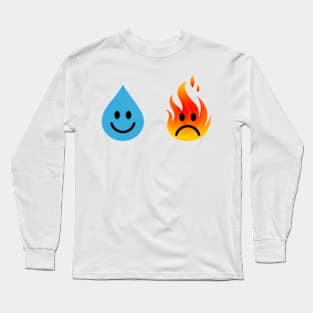 Water N Fire smile and sad Long Sleeve T-Shirt